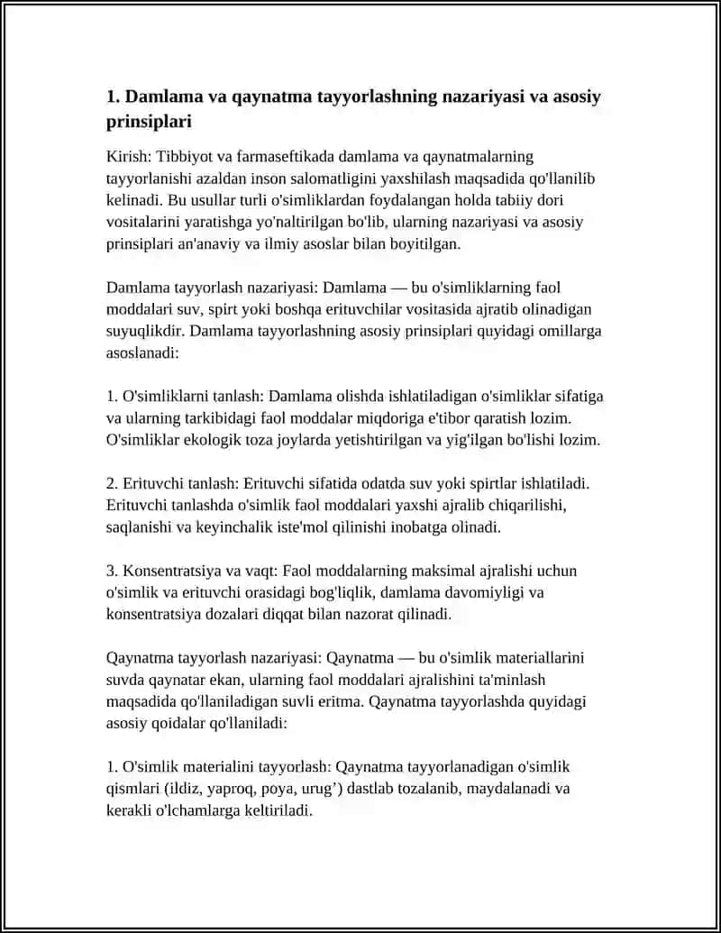Damlama va qaynatma tayyorlashning nazariyasi va asosiy prinsiplari 3