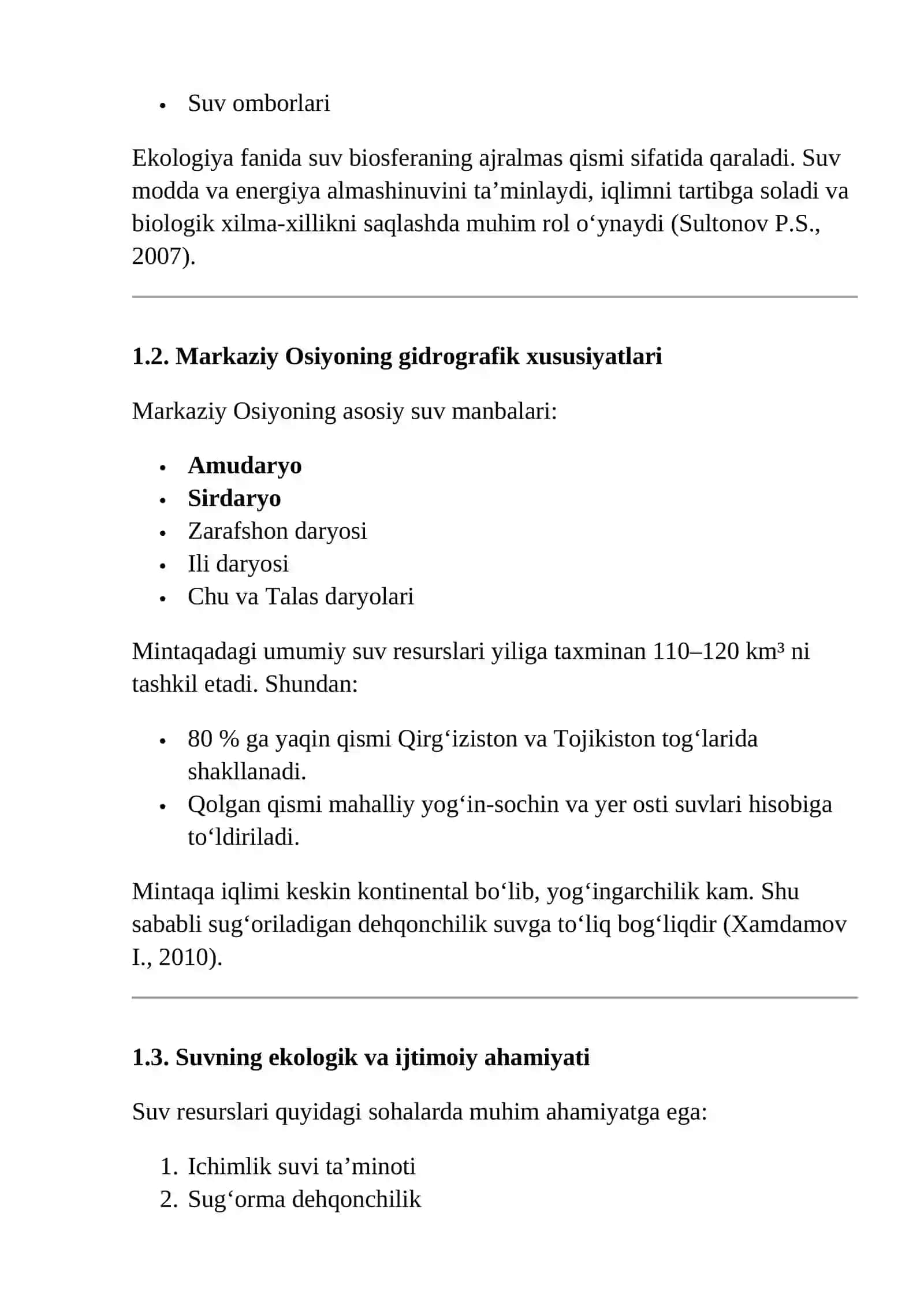 MARKAZIY OSIYODA SUV MUAMMOLARI 3
