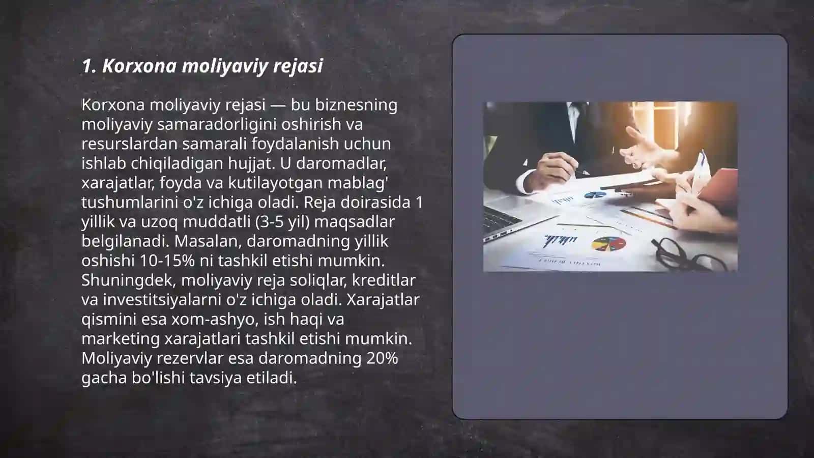 Korxona moliyaviy rejasi 3