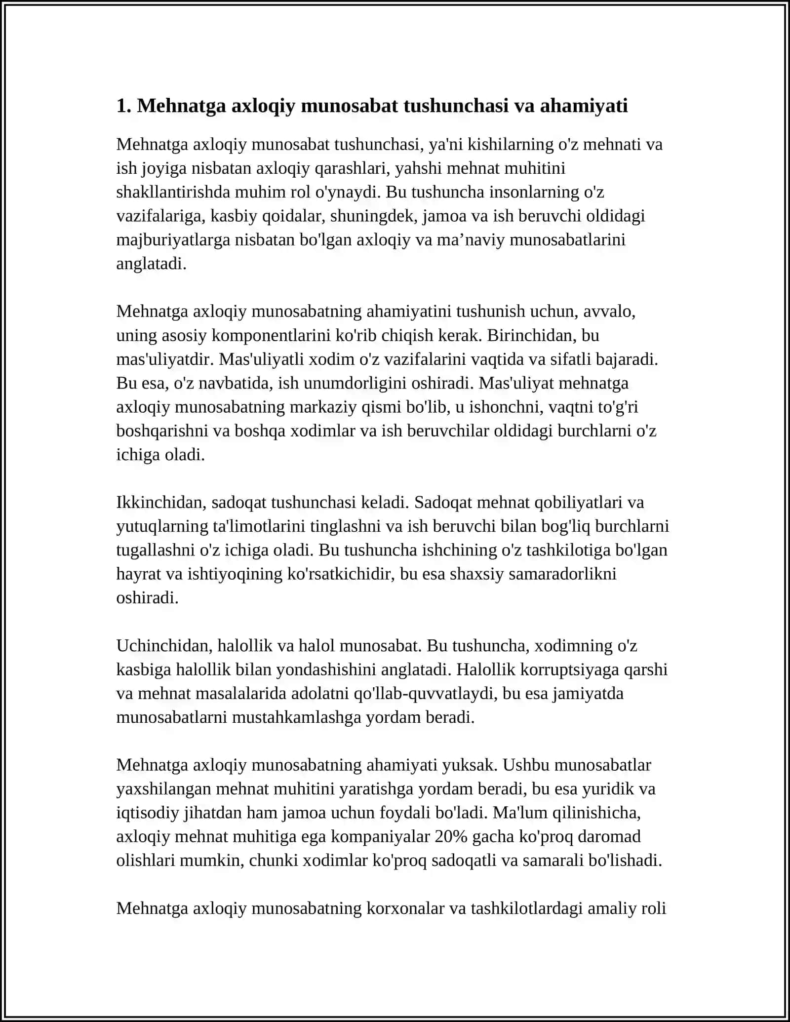 MEHNATGA AXLOQIY MUNOSABATNI SHAKILLANTIRISH 3