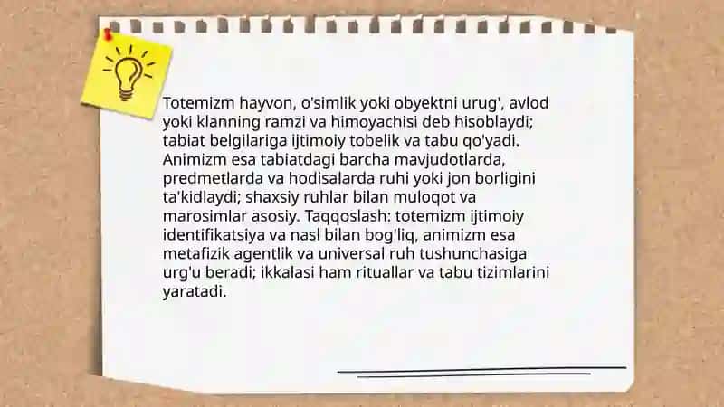 Totemizm, Animizm, Fetishizm, Sehr, Magiyalarning Qiyosiy Tahlili 3