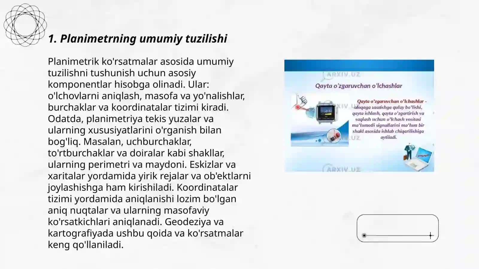 Planimetrning tuzilishi va uni tekshitish 3
