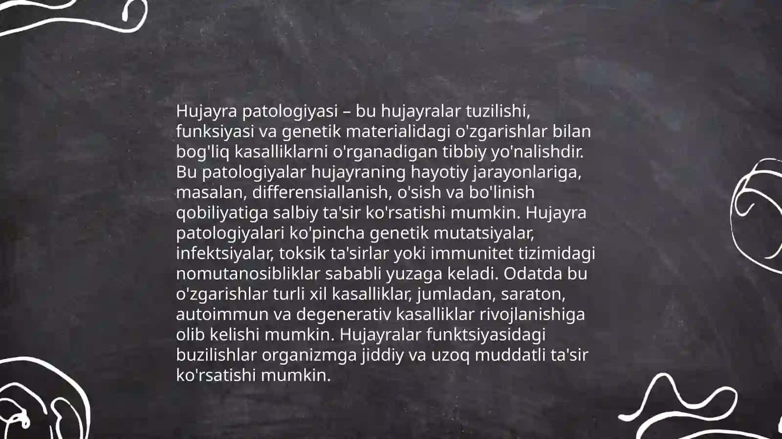 Hujayra patalogiyasi va uning kelib chiqish sabablari 3