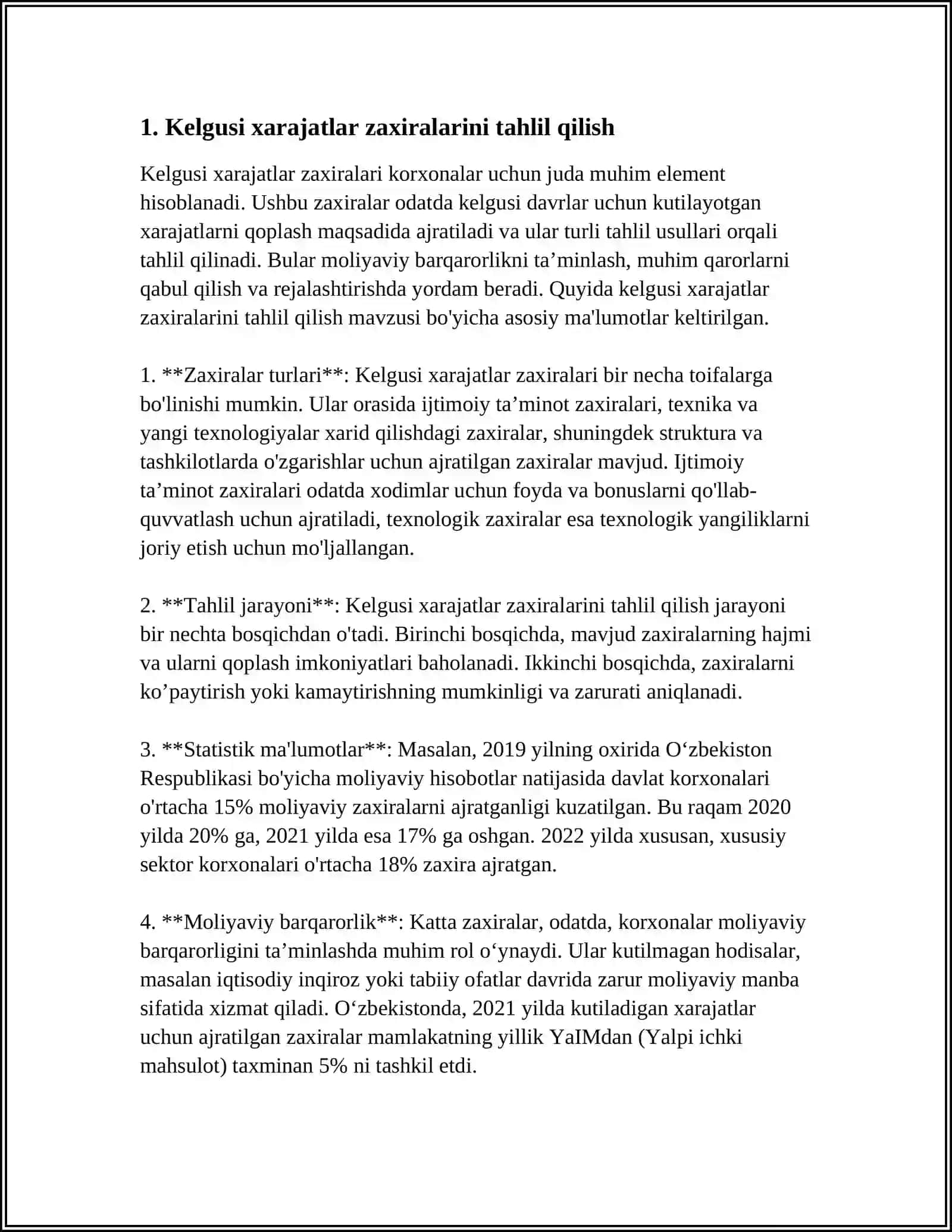 KELGUSI XARAJATLAR ZAXIRALARINI HISOBGA OLISH 3