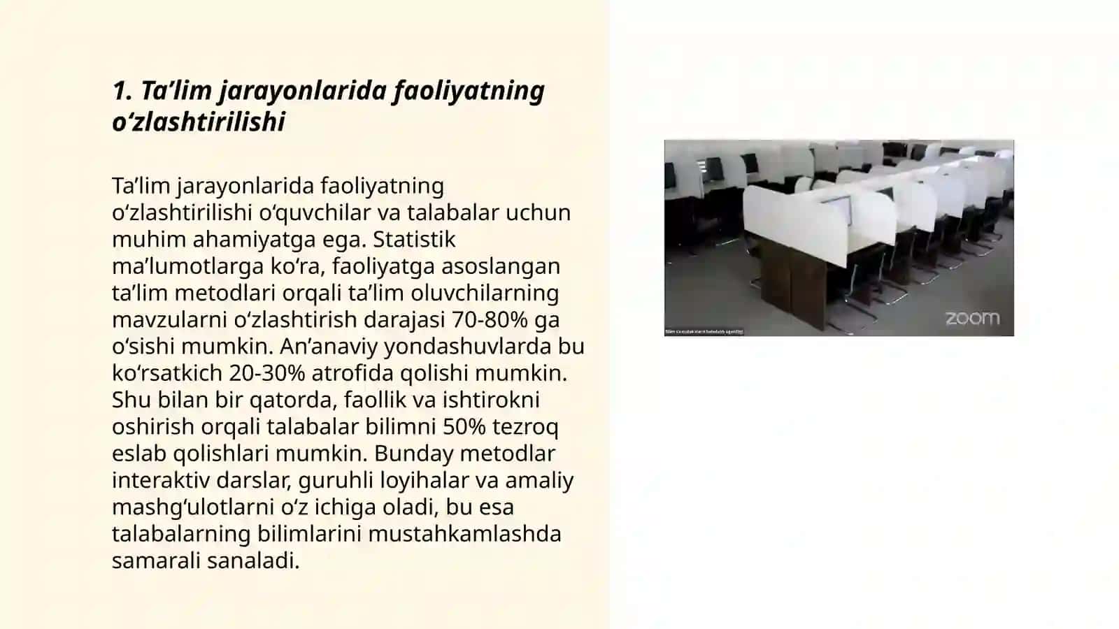 Faoliyatning o'zlashtirilishi va malakalarni egallash 3