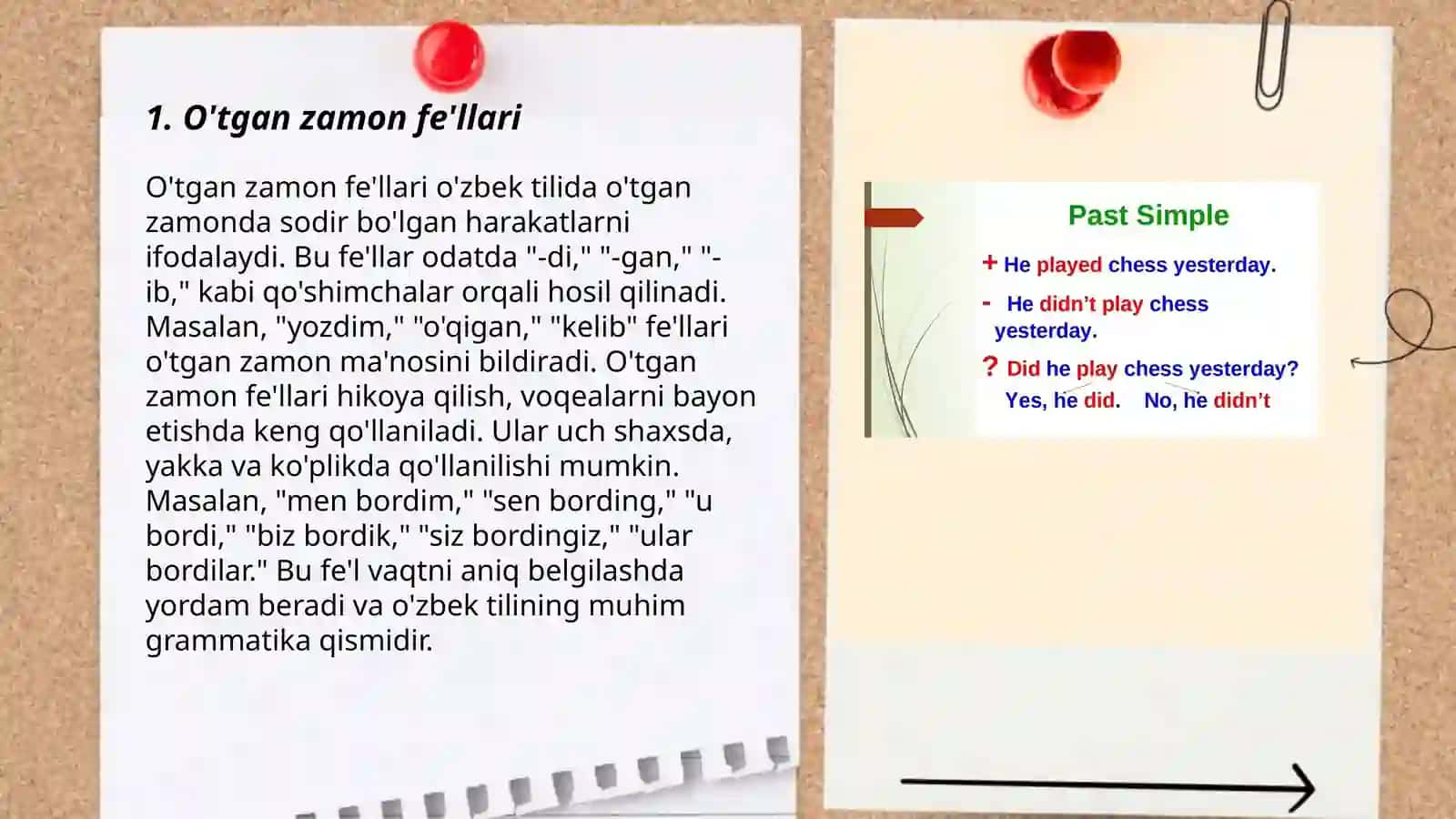 Past simple 15 listlik slayd 3