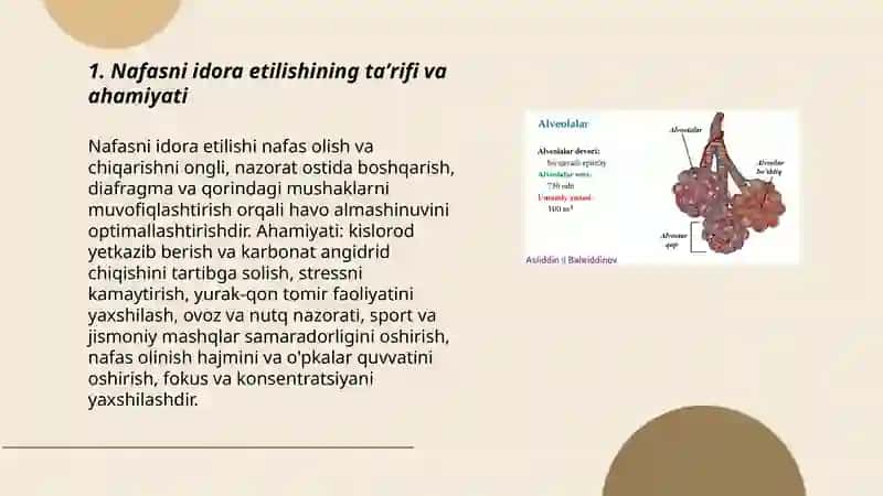 Nafasni idora etilishi 3