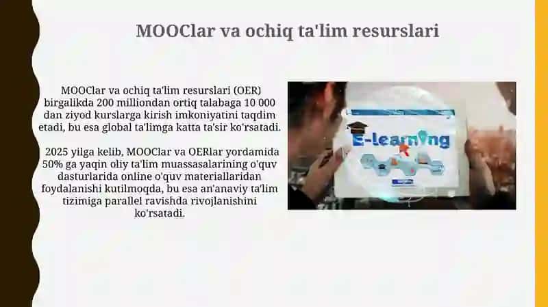 Masofaviy ochiq onlayn kurslarni imkoniyatlari bilan tanishish 3