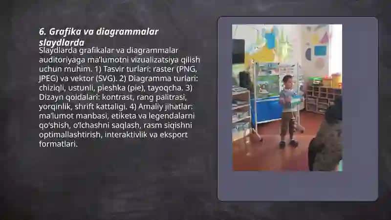 Grafika va diagrammalar slaydlarda 3