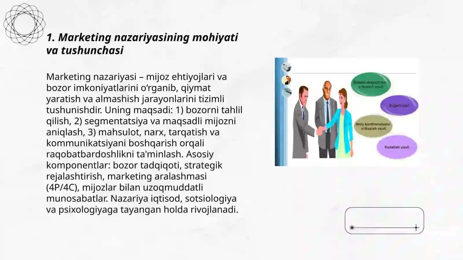 Marketing nazariyasi tushunchasi va uning evalyutsiyasi 3