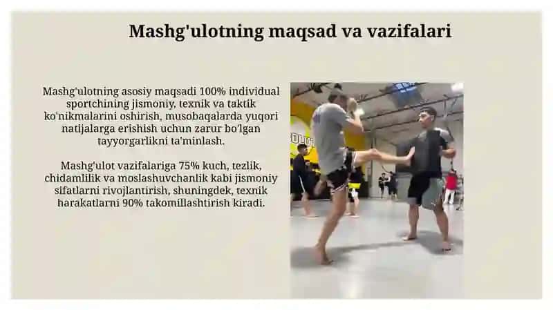 Mashg'ulot va Musobaqa Janglarini o'tkazish uslubyati 3