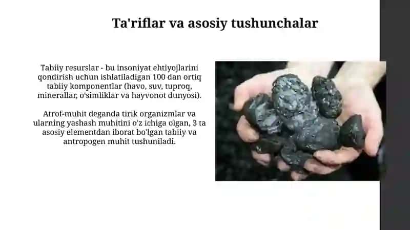 Tabiiy resurlardan oqilona foydalanish va ularni muhofaza qilish tamoyillari 3