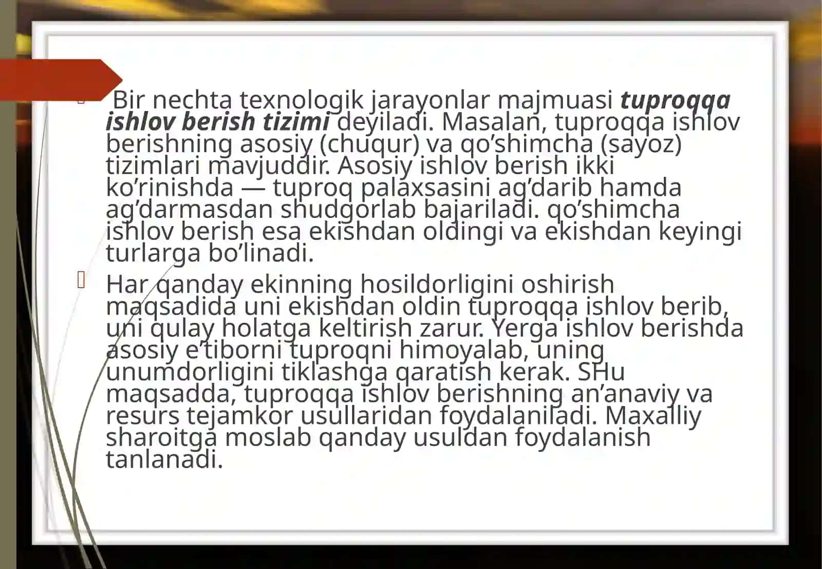 Tuproqqa ishlov berishning resurs tejamkor usuli 3