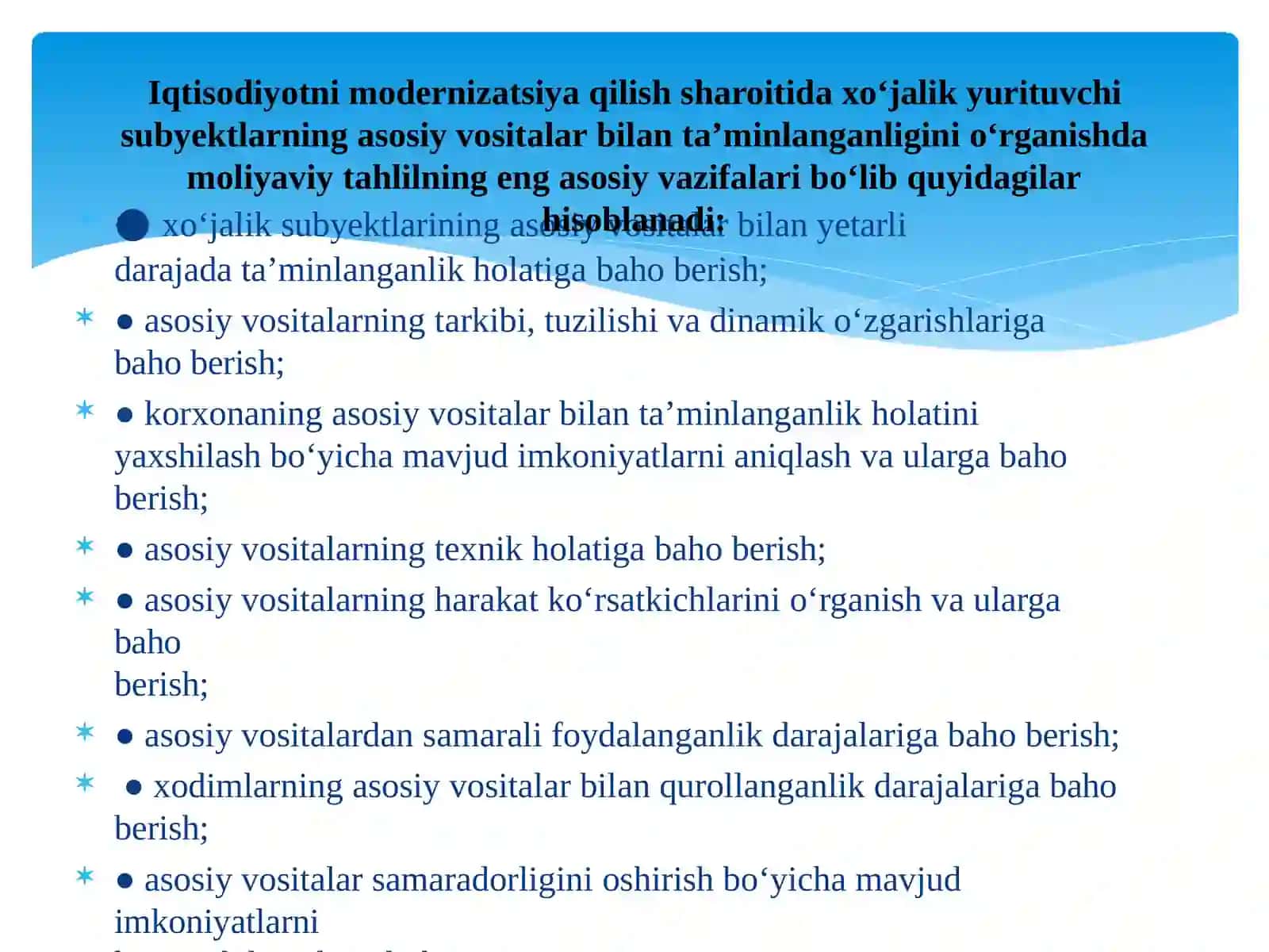 Xoʻjalik yurituvchi subyektlarning taʼminlanganlik tahlili 3