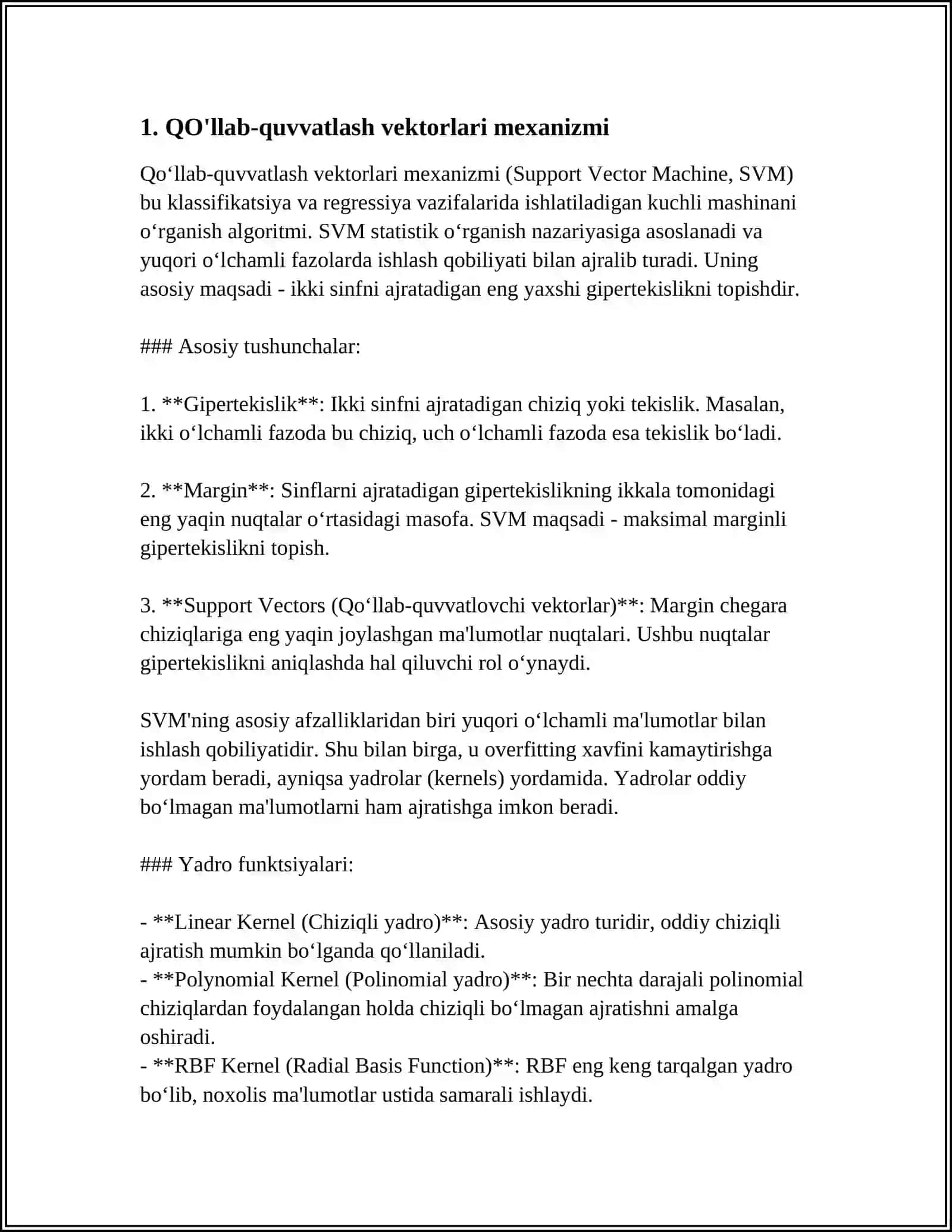 QO'LLAB-QUVVATLASH VEKTORLARI (SVM) QANDAY ISHLAYDI? 3