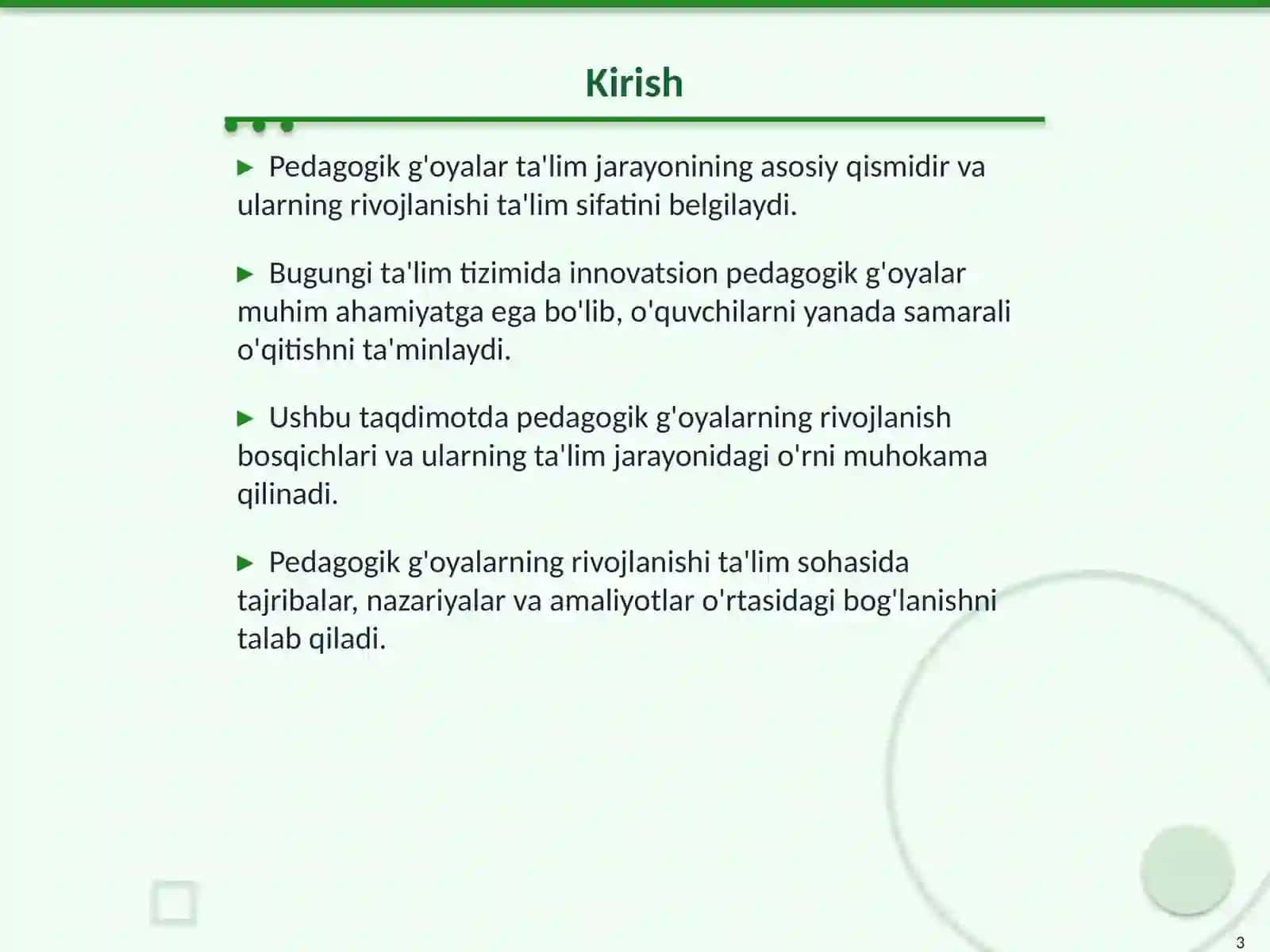 Pedagogik G'oyalarning Rivojlanish Bosqichlari 3
