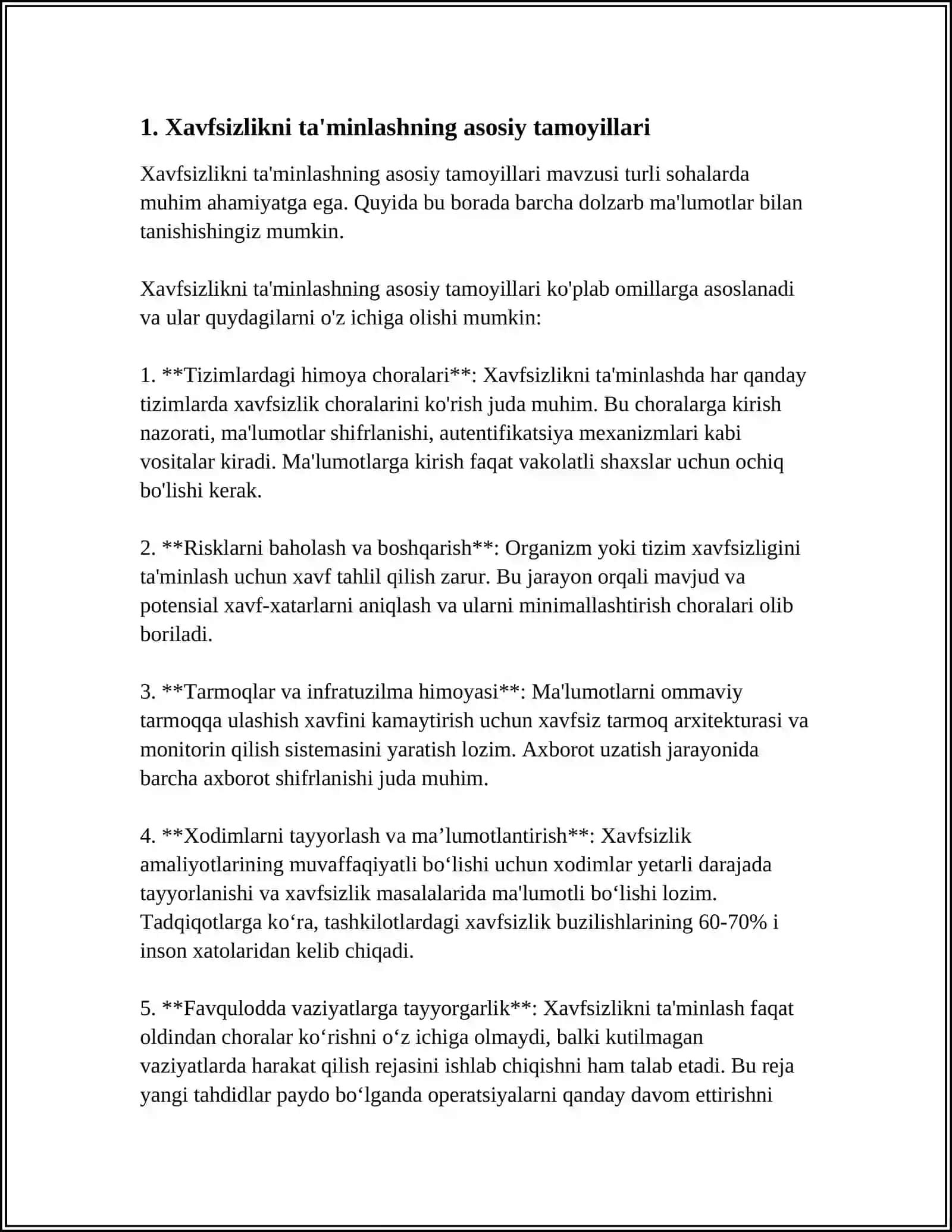 Xavfsizlikni Ta'minlash Tamoyillari 3