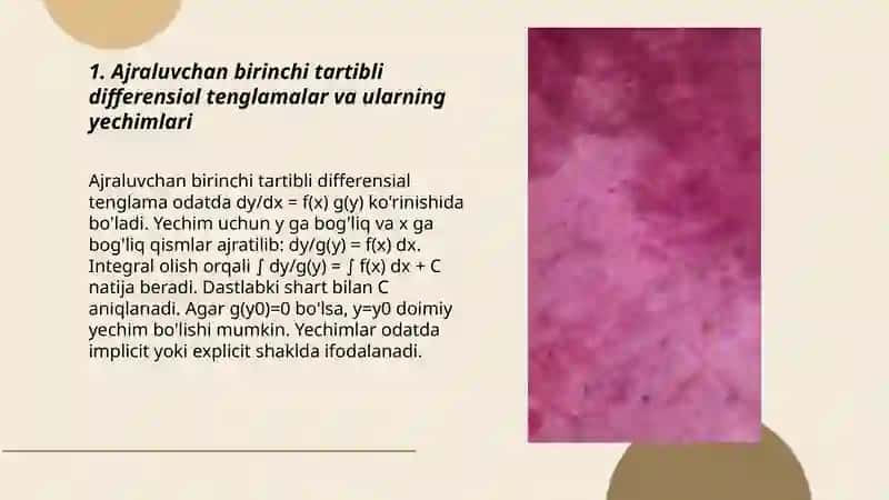 Xususiy hosilali birinchi tartibli differensial tenglamalar 3