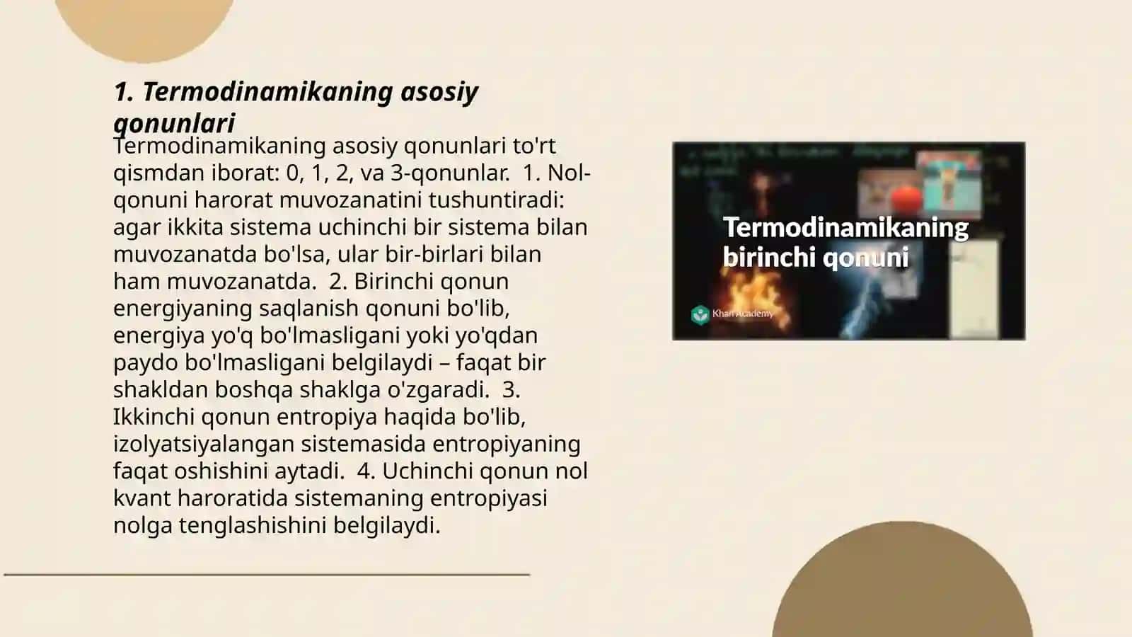Termodinamika qonunlarini fazaviy otish jarayonlariga qollash 3