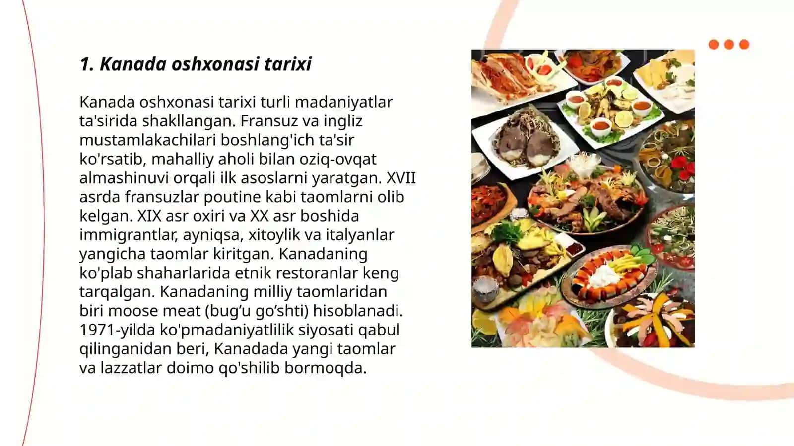 Kanada taomlari va restoranlari haqida 3