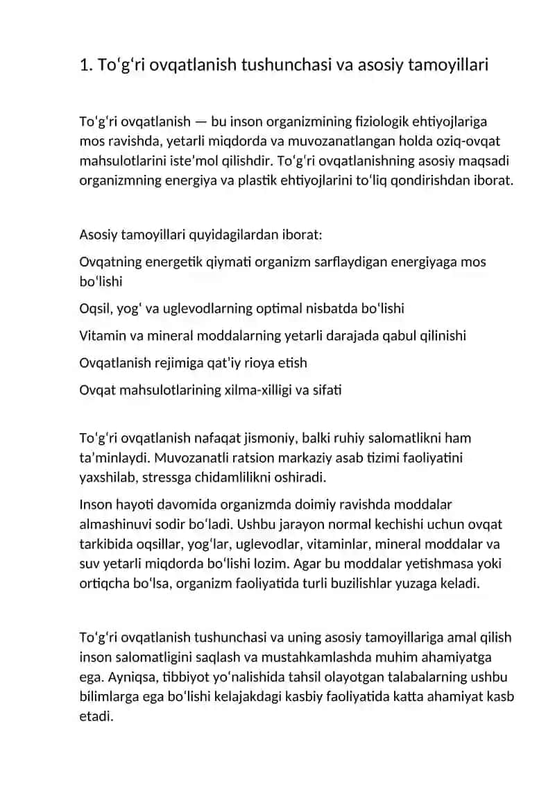 To`g`ri ovqatlanish asoslari 3