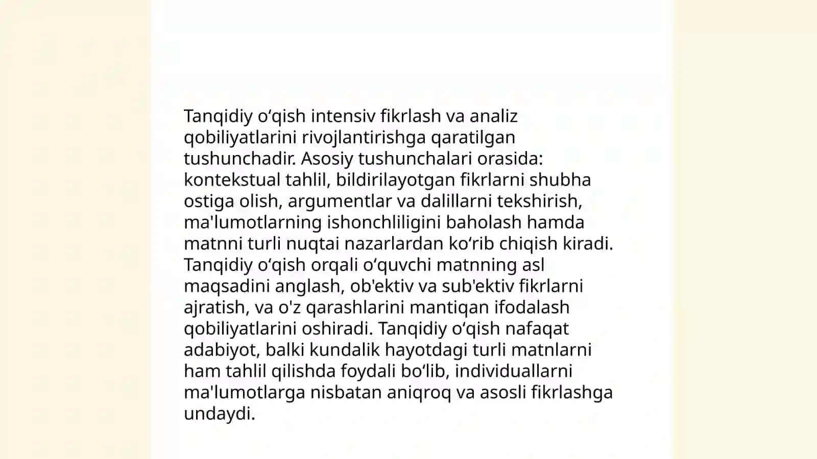 Tanqidiy òqish va samarali amalga oshirish omillari 3