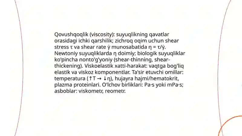 Biologik suyuqliklarning qovushqoqligi 3