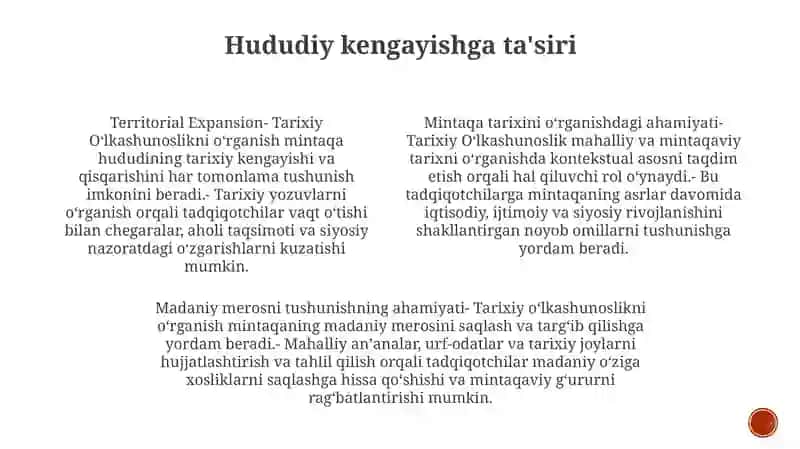 Tarixiy OʻLkashunoslik Faning OʻLka Tarixini OʻRganishdagi Ahamiyati 3
