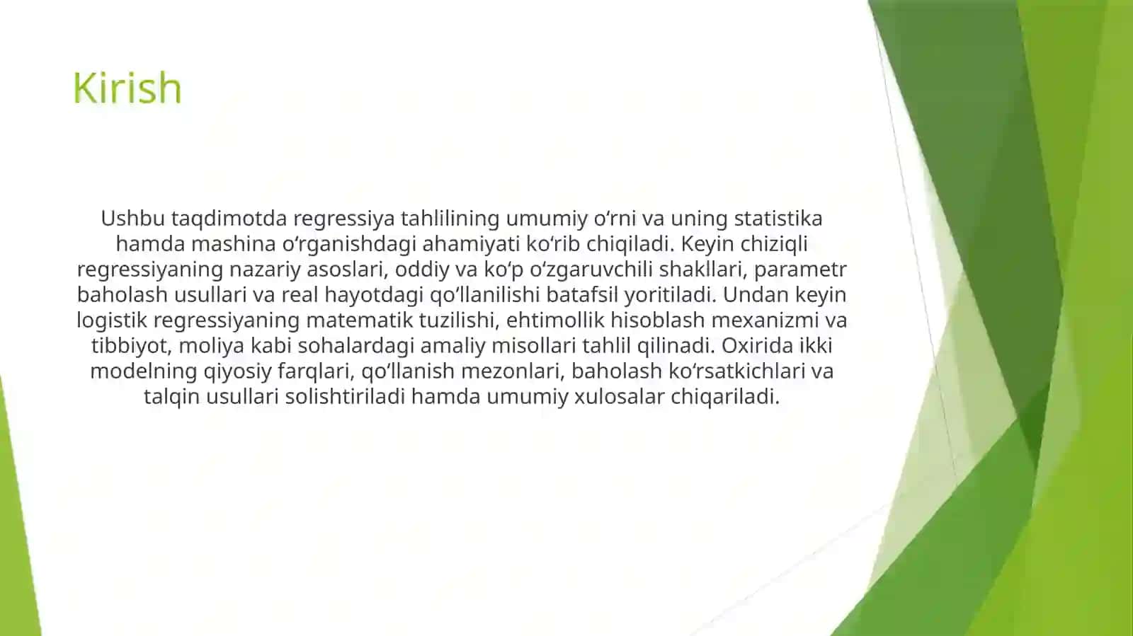 Chiziqli regressiya va logistik regressiya orasidagi farq 3