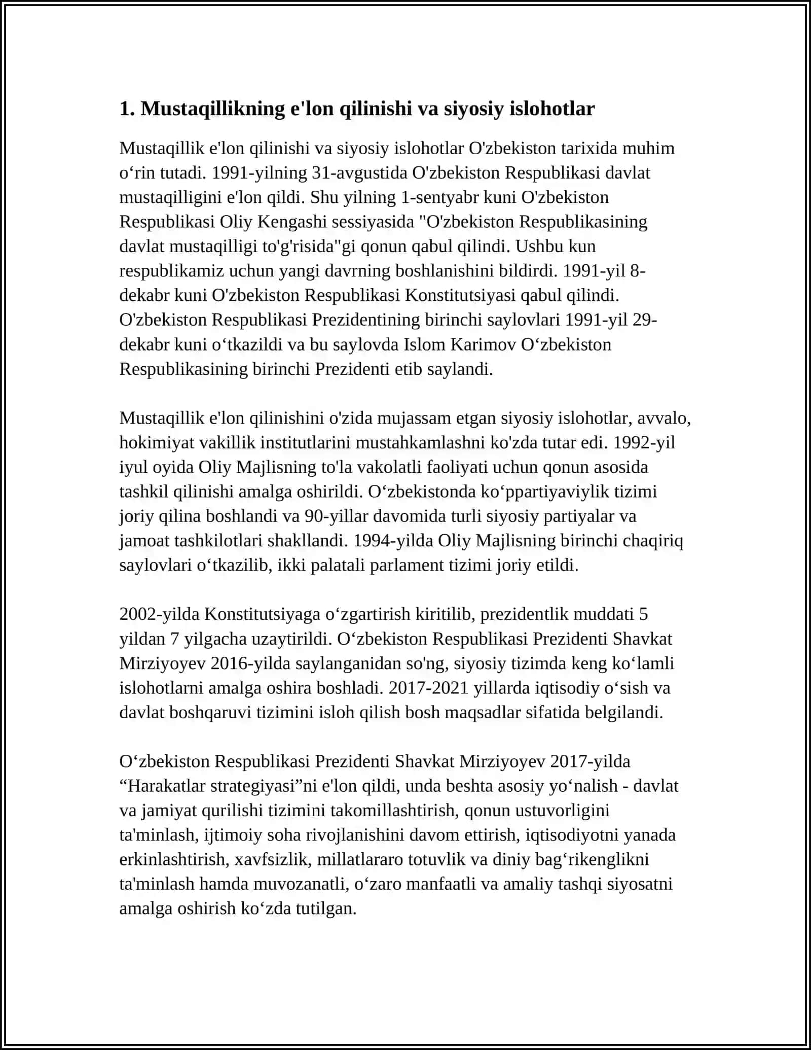 ÕTISH DAVRI(1991-2000-YILLAR)DA ÔZBEKISTON IJTIMOIY YO'NALTIRILGAN ISLOHOTLAR 3