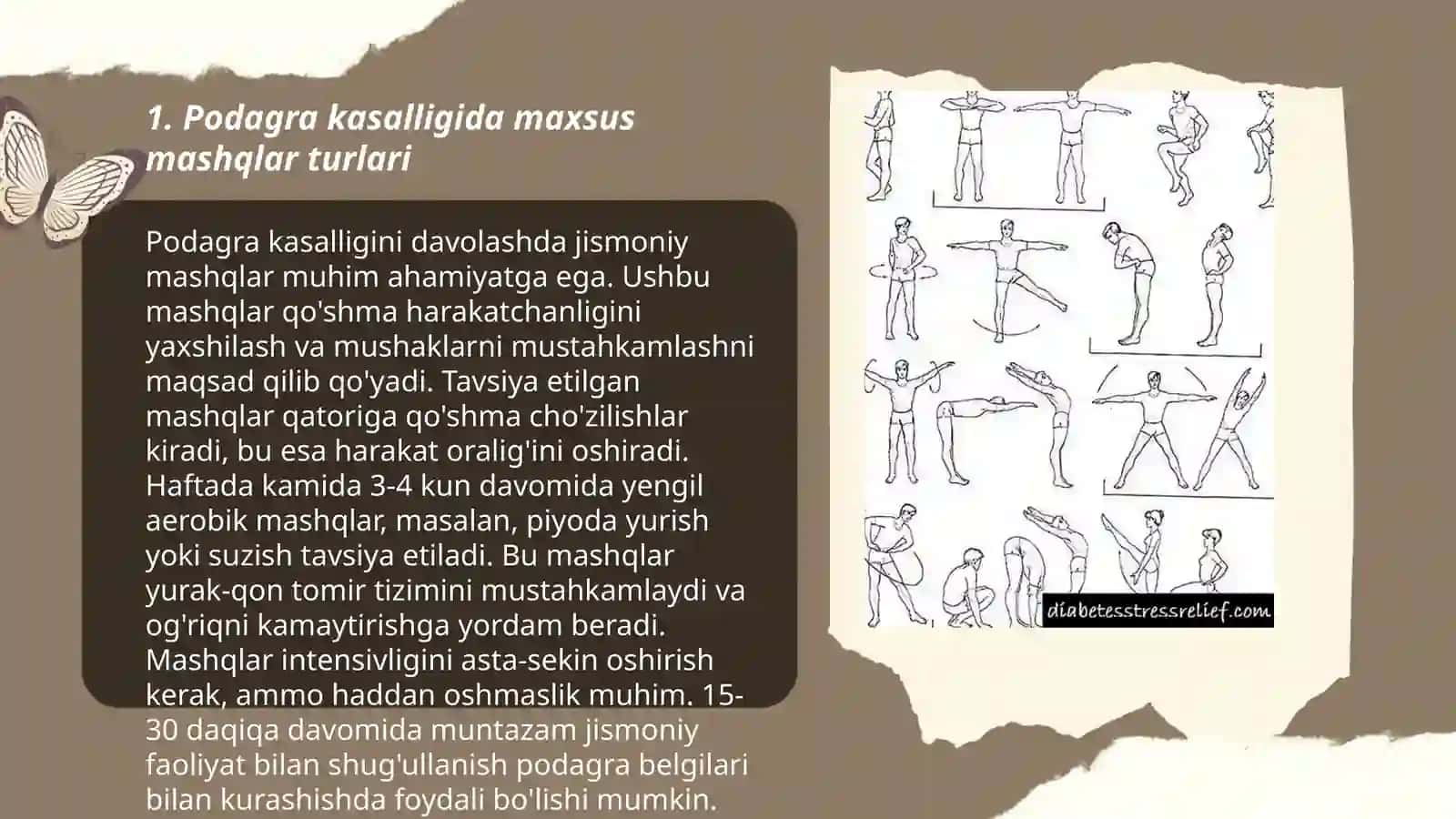 Podagra kasalligida maxsus mashqlarni tanlash va jismoniy mashqlar majmuasini tuzish 3