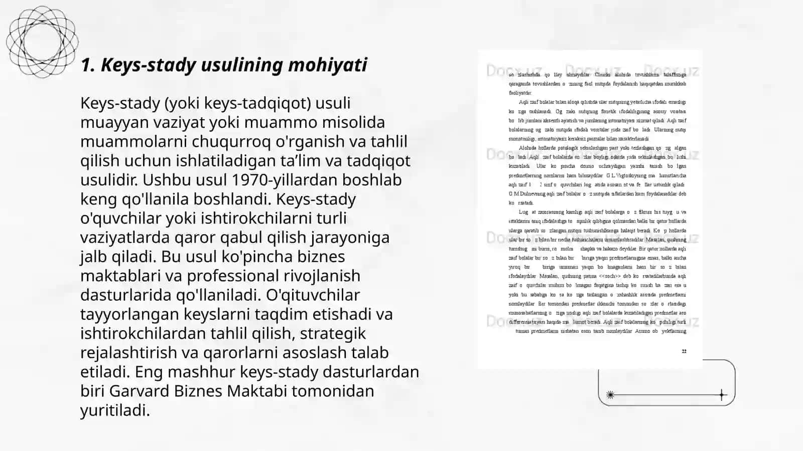 Keys-stady usulining o'ziga xos xususiyatlari 3