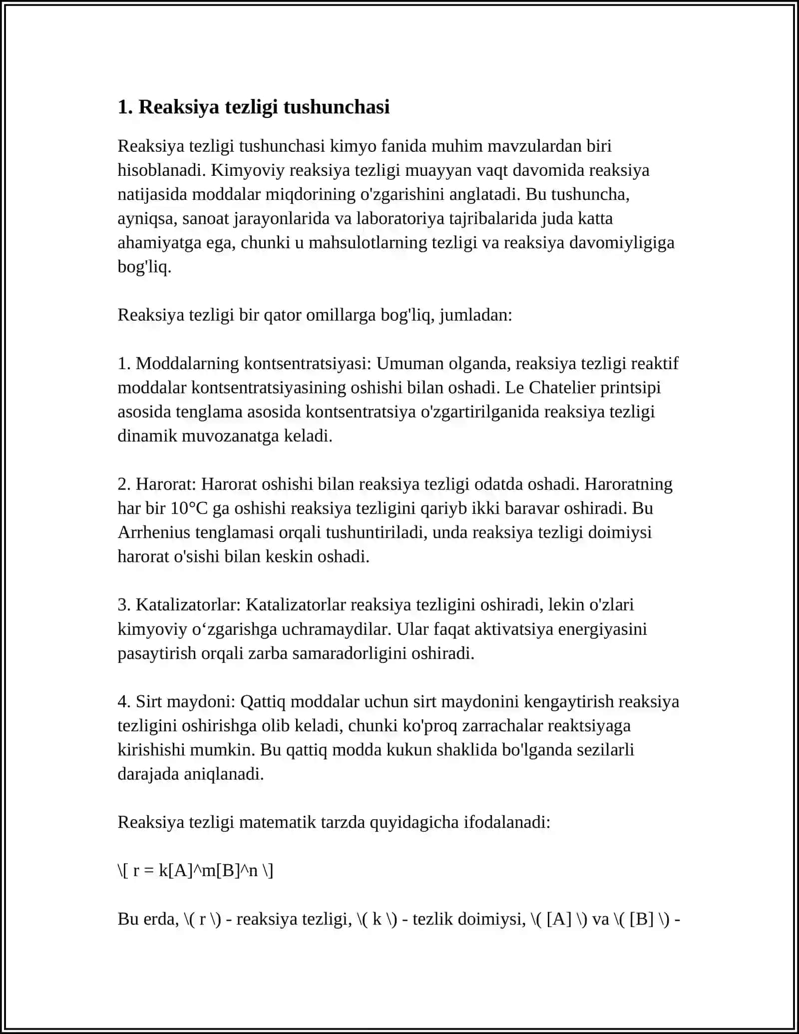 KIMYOVIY REAKSIYA TEZLIGI 3