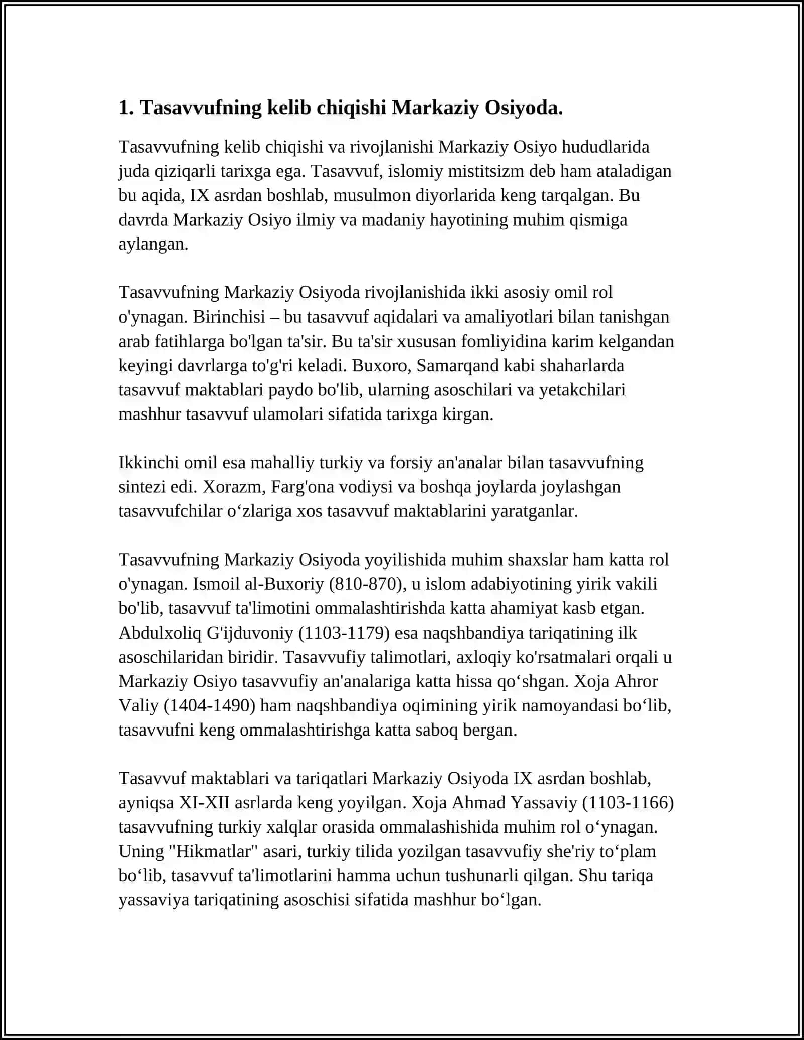MARKAZIY OSIYODA TASAVVUF UNING TARBIYAVIY JIHATLARI 3