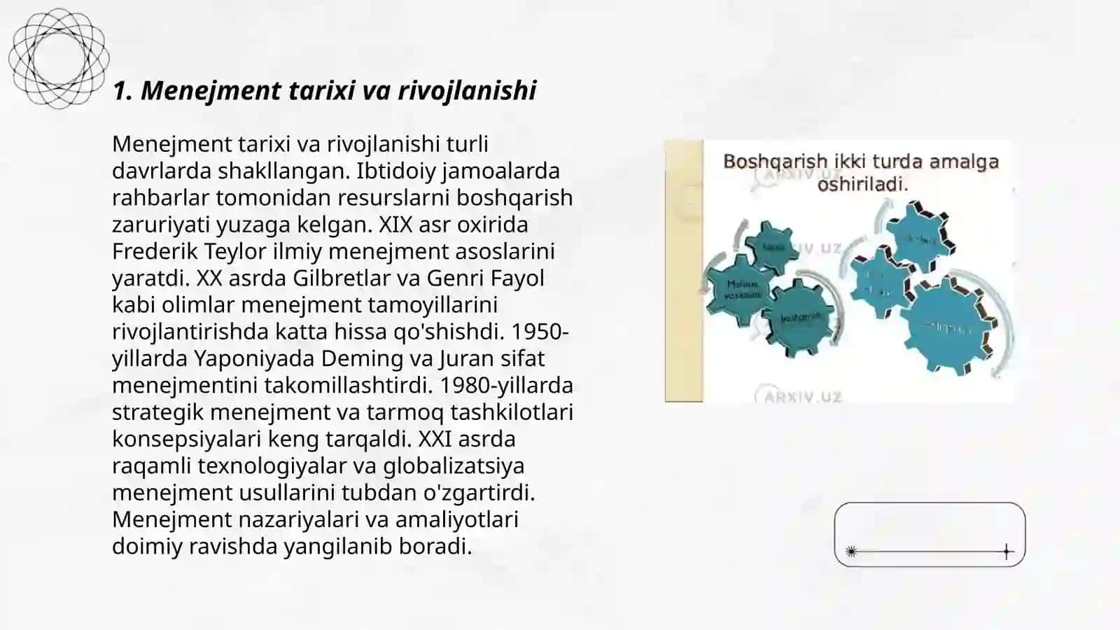 Menejment- Korxonani boshqarish tizimi sifatida 3