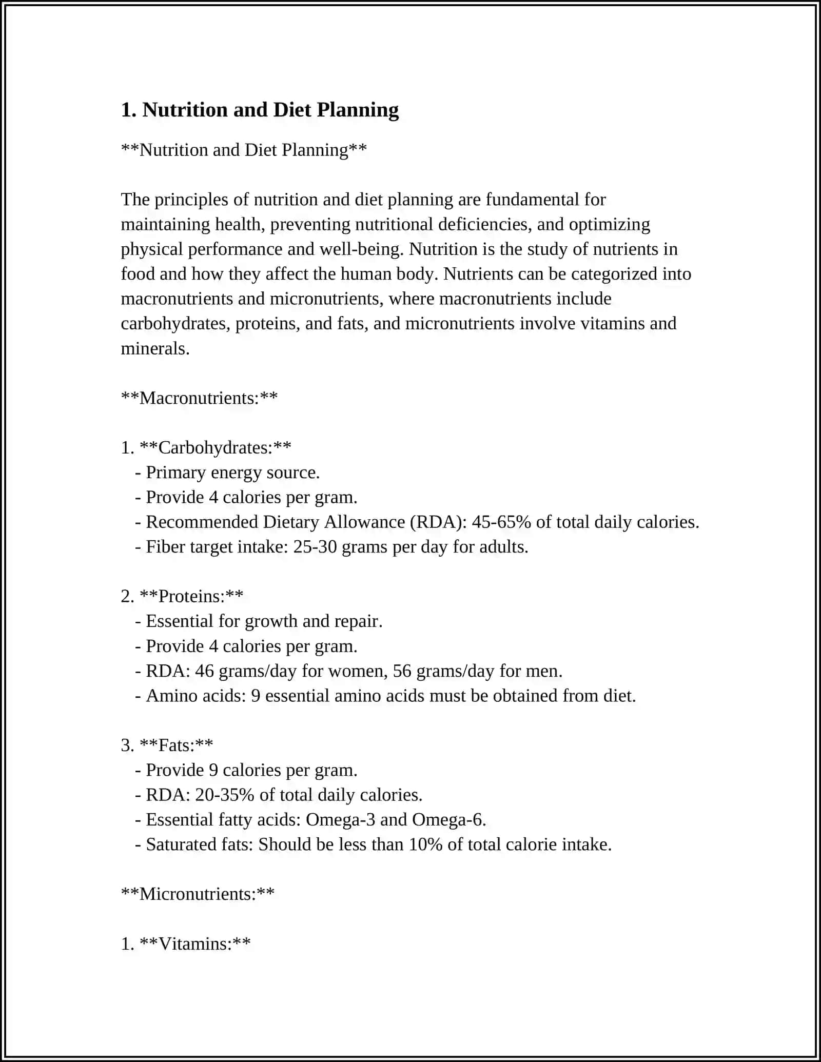 Nutrition and Diet Planning 3