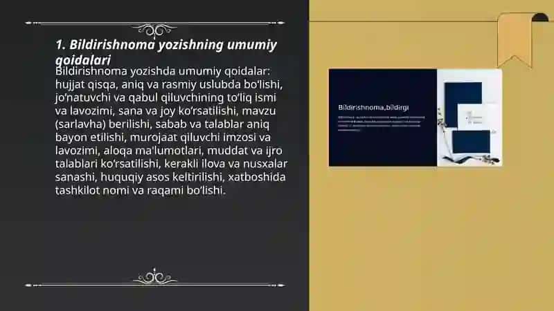 Bildirishnoma yozishning umumiy qoidalari 3