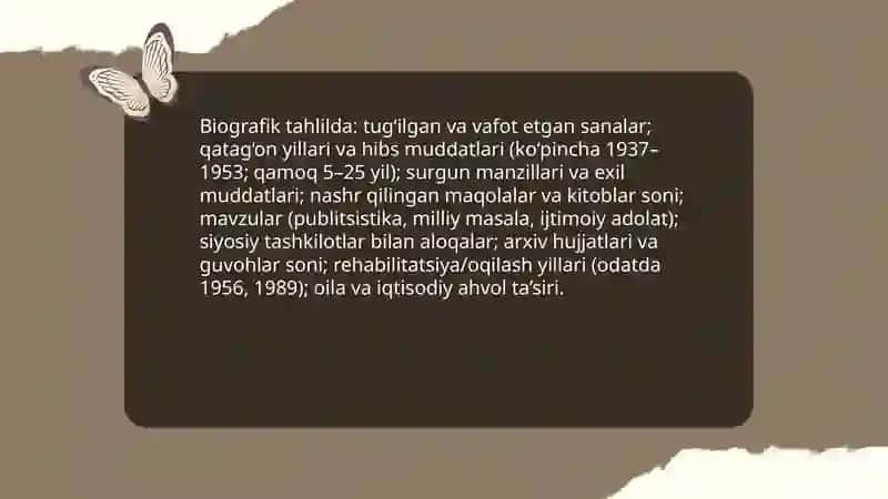 Sho'tolar davri qatağonga uchragan publitistlar faoliyatini o'rganish 3