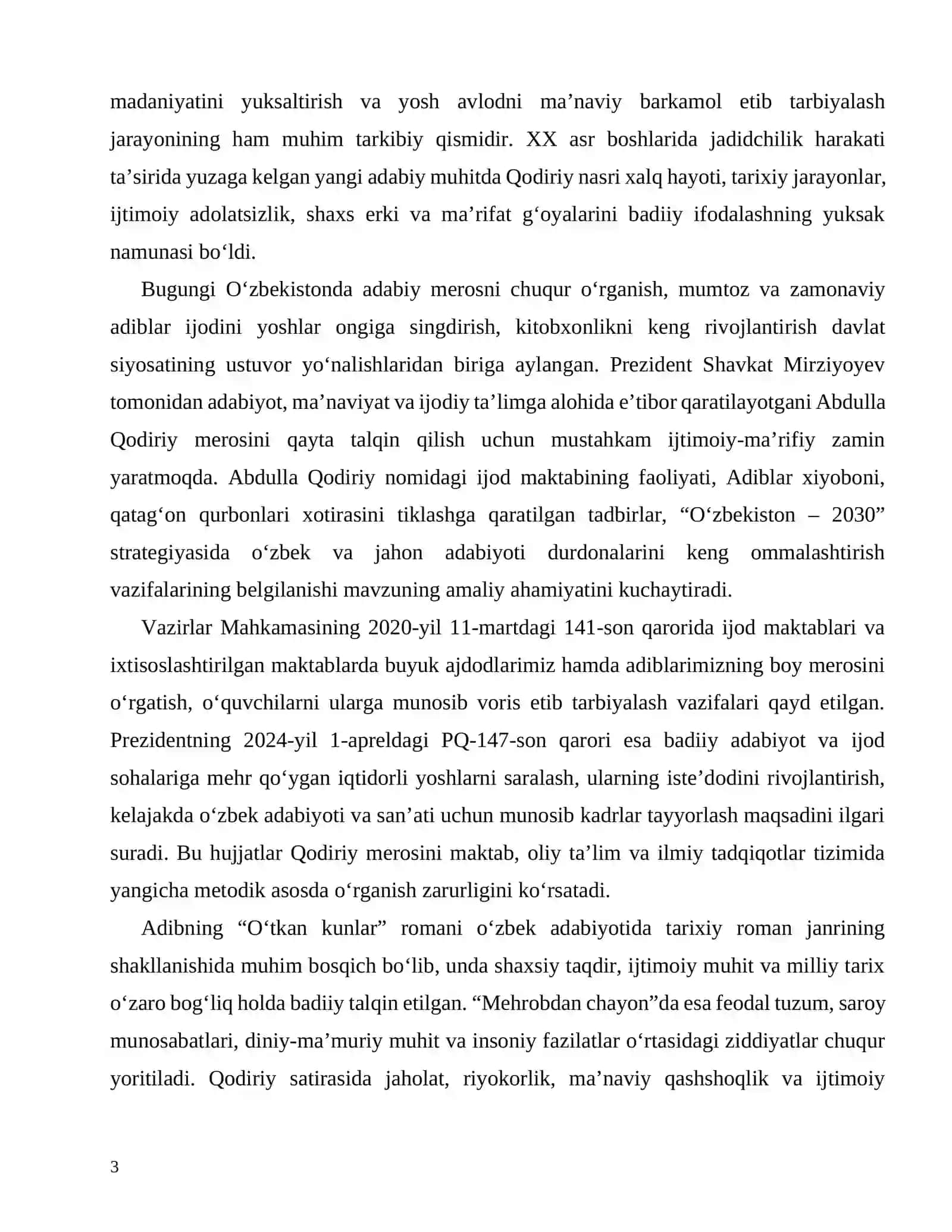 ABDULLA QODIRIY NASRIY MEROSINING O‘ZBEK ADABIYOTI TARAQQIYOTIDAGI O‘RNI VA AHAMIYATI 3