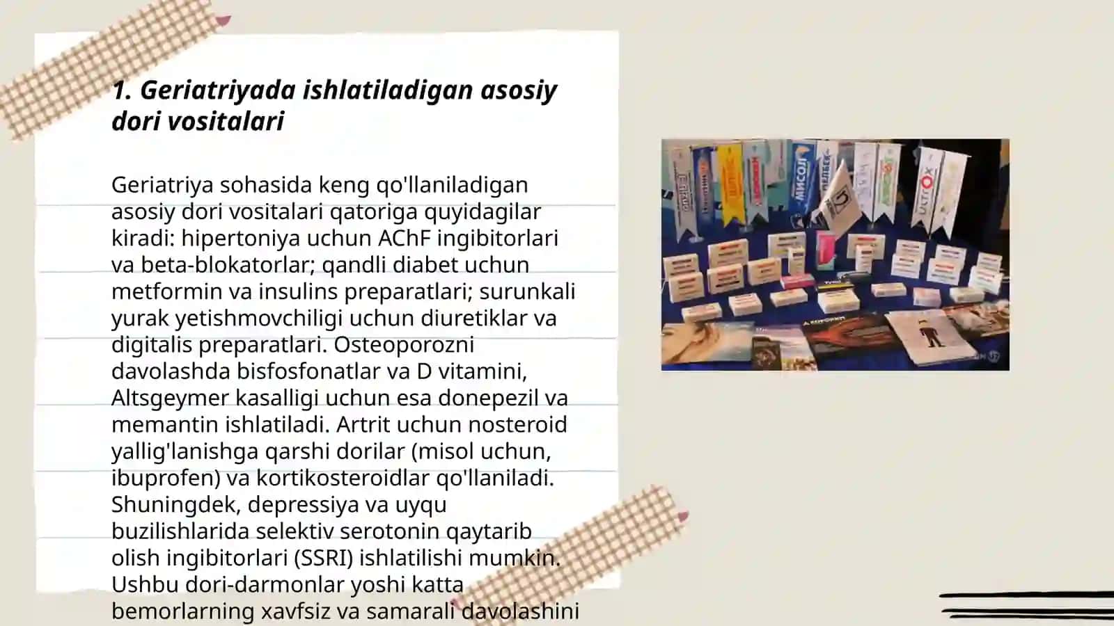 Geriatriya va bolalar amaliyotida qoʻllaniladigan dori vositalari 3
