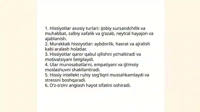 Shaxsning hissiy, irodaviy sohasi va hissiyotlar haqida 3