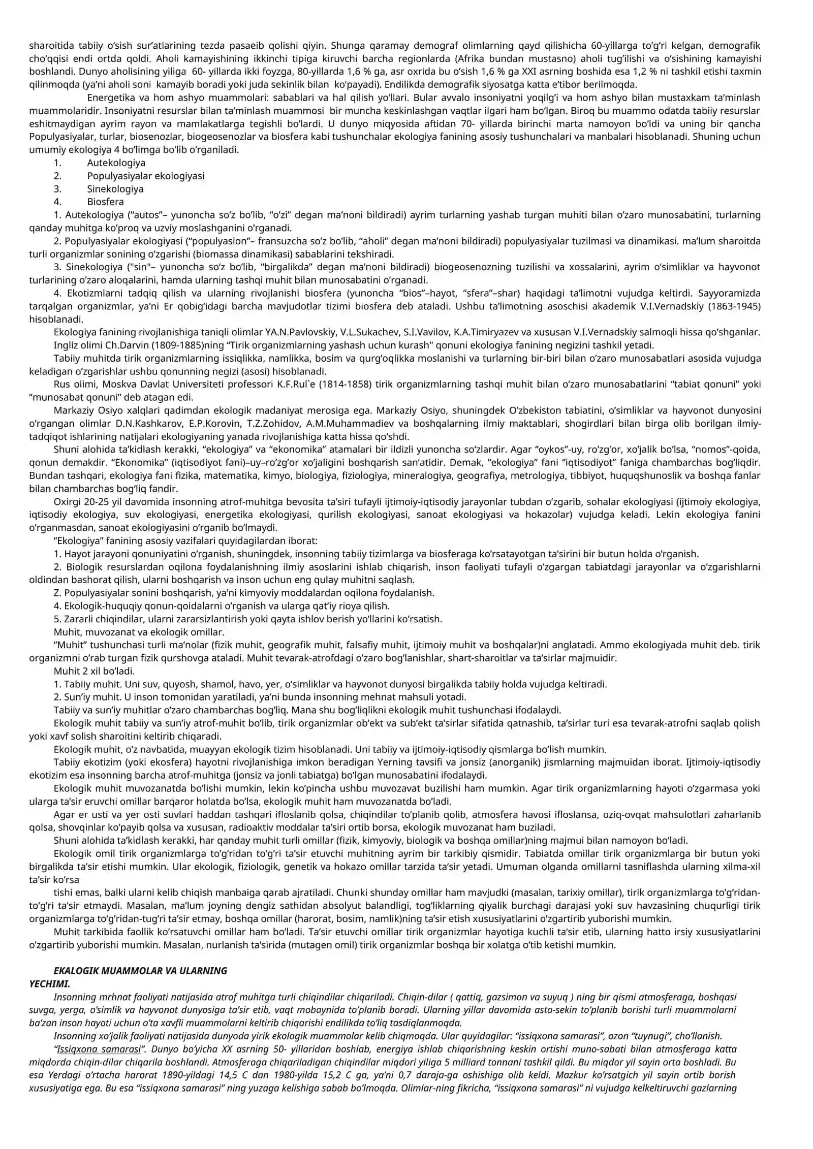 Ekologik muammolar va ularni yechimi 3