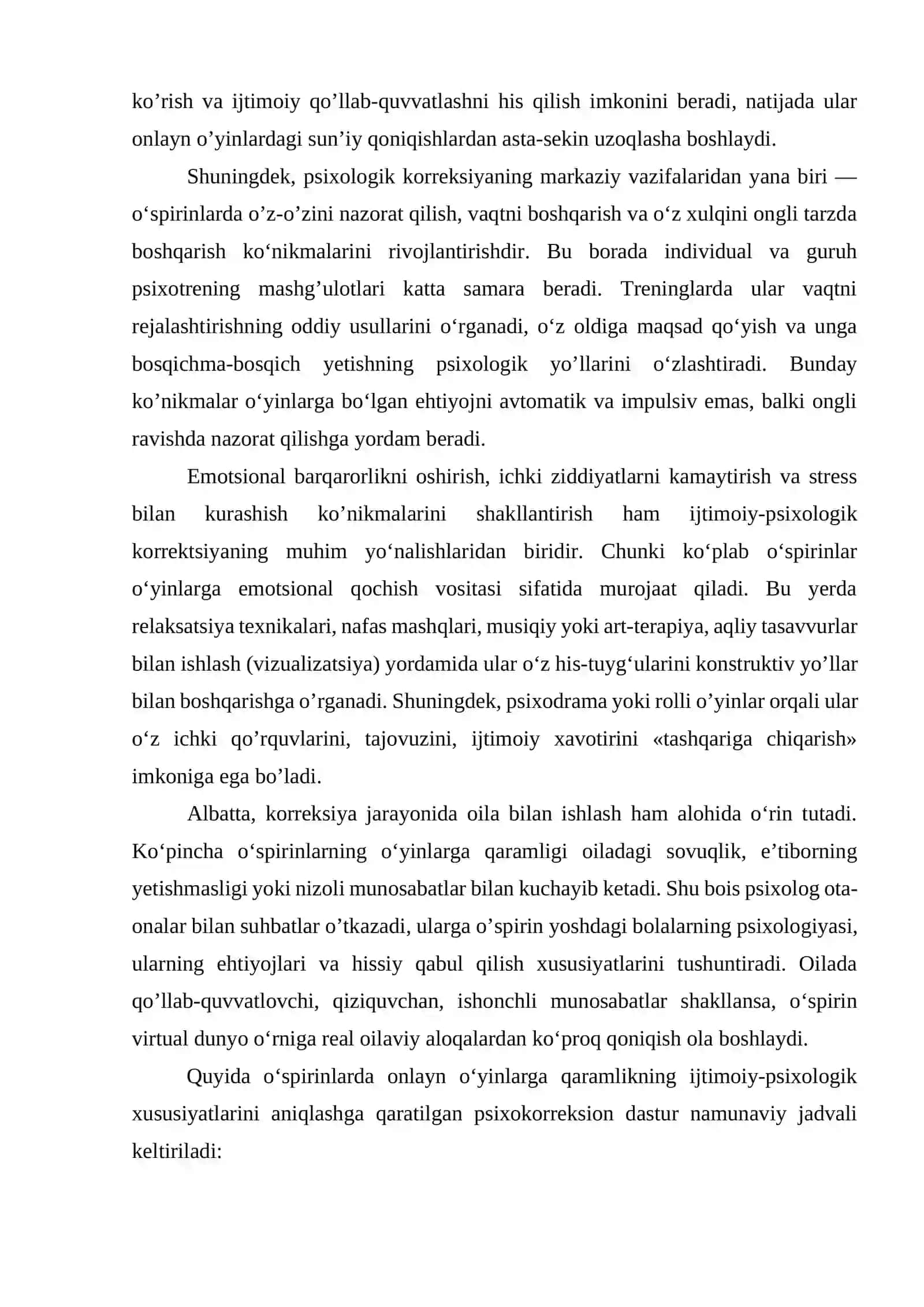 O‘SPIRINLARDA ONLAYN O’YINLARGA QARAMLIK NAMOYON BO‘LISHINING IJTIMOIY-PSIXOLOGIK XUSUSIYATLARI.docx 3
