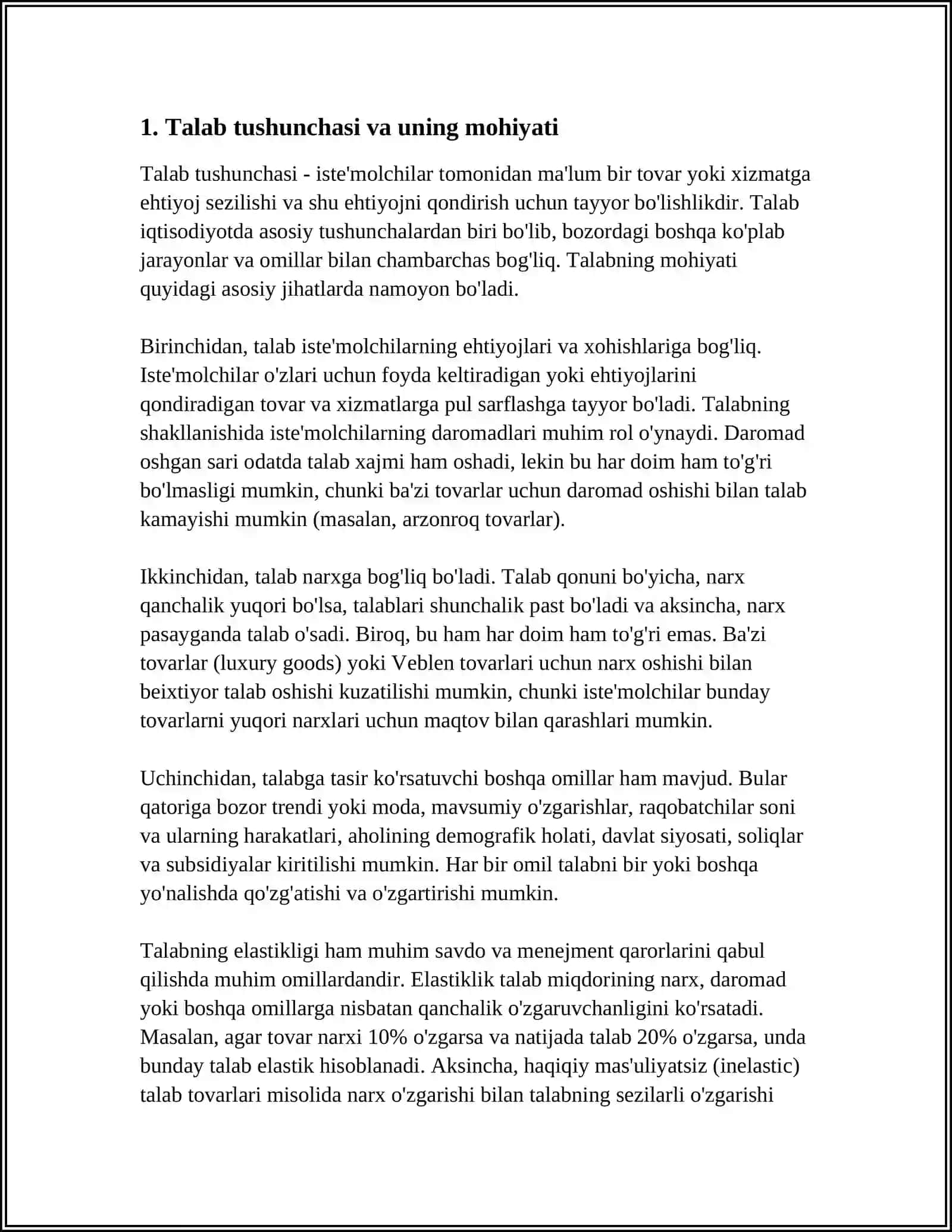 Talab tushunchasi va uning mohiyati 3