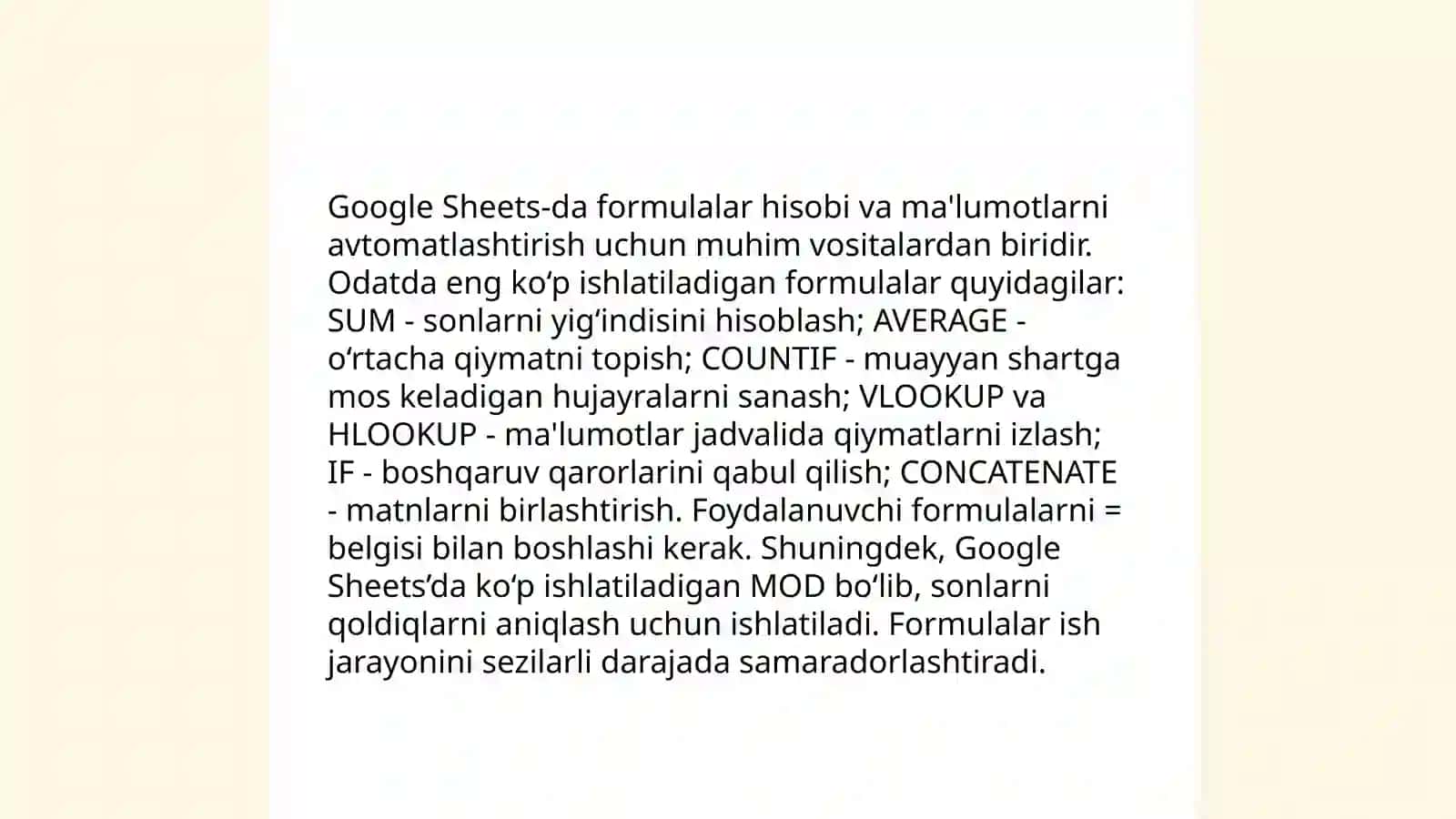 Google Sheets va slides 3