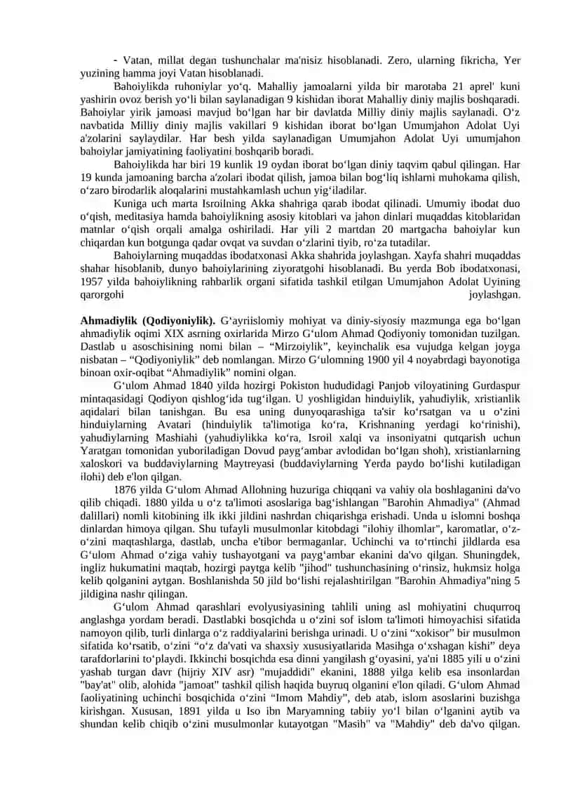 ZAMONAVIY DINIY HARAKATLAR VA SEKTALAR 3
