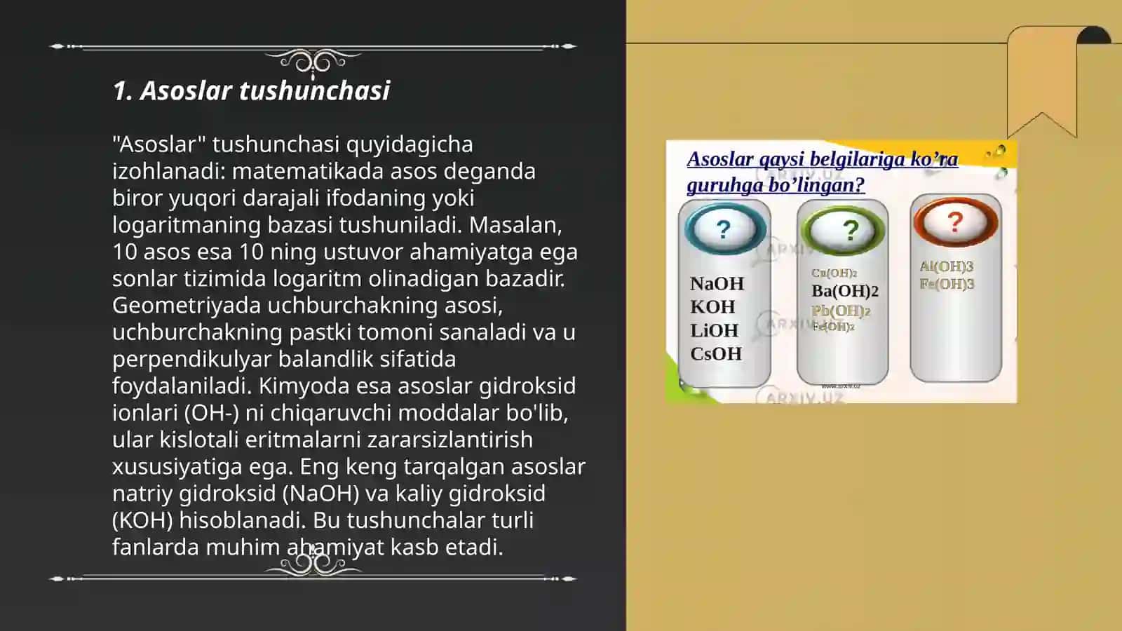 Asoslar 3
