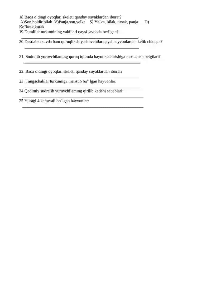 Zoologiya 7-sinf 1-chorak 3