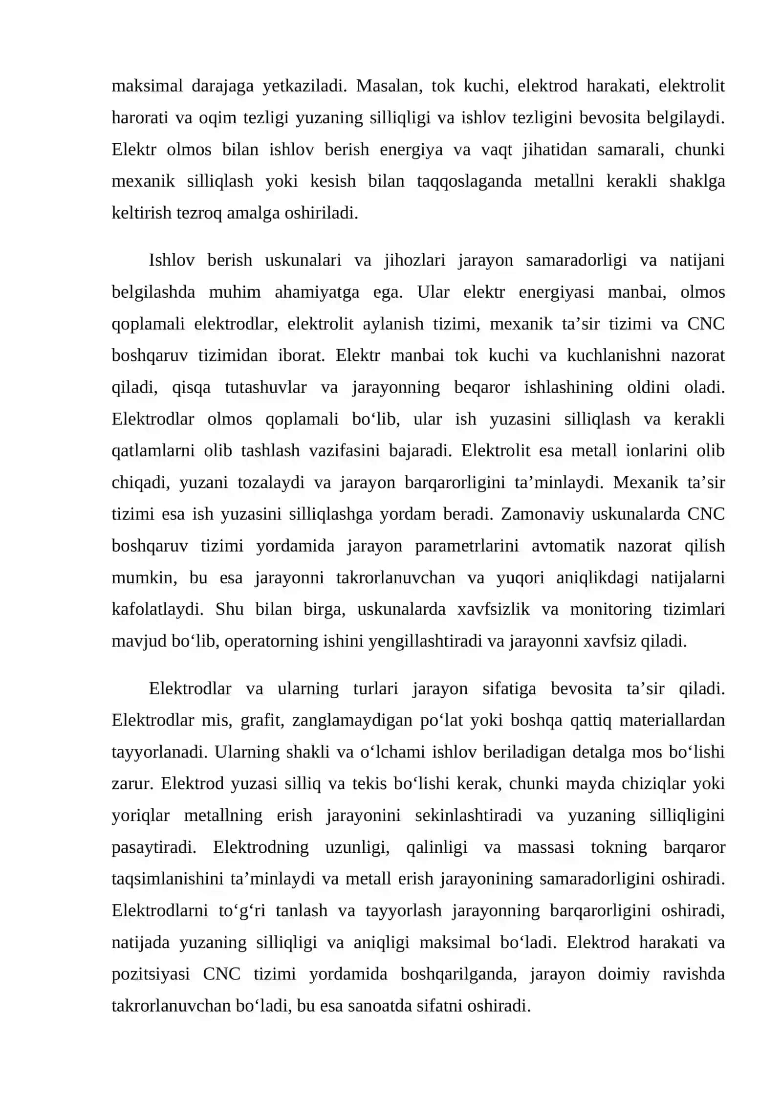Elektr olmos bilan ishlov berishning xususiyatlari 3