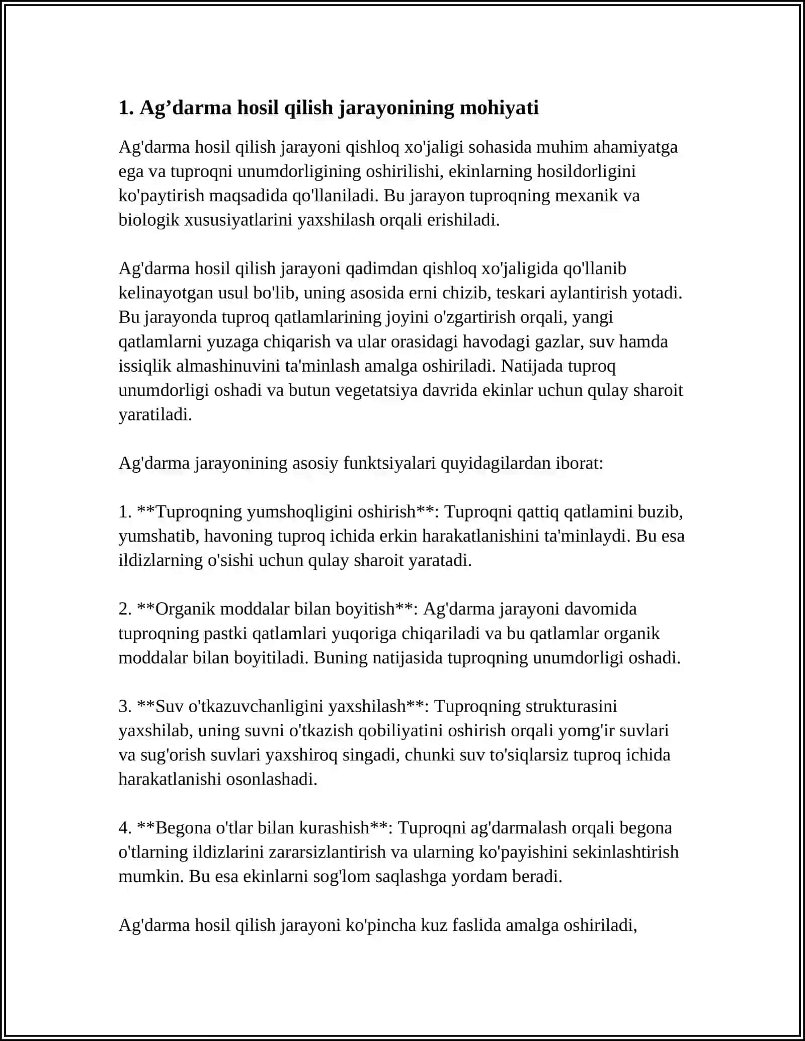 AG’DARMA HOSIL QILISH JARAYONINING MOHIYATI VA UNING BOSHQA JARAYONLAR BILAN ALOQASI 3